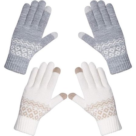 2 Par Damhandskar Vinter Varma Touchscreen-Handskar Mjuka K DXGHC