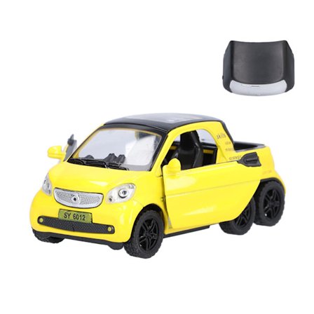 Musiikkia ja valoja soittava leluauto, 1:32 mittakaava, vetolelu, lava-auto, malli, lahja lapsille, keltainen