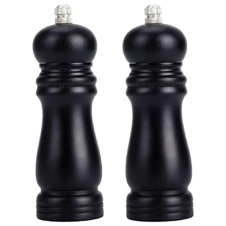 Pepparkvarn set, manuell peppar- och saltkvarn svart liten