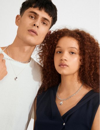 Pilgrim Sparkle Necklace 2-In-1 Set, Silver-Plated - Silver - ONE SIZE