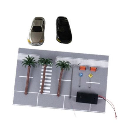 Parkeringsplads Modelbil Scene Interaktiv til 1/64 Mikro Landskabsmodel Tog