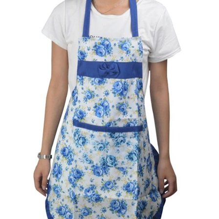 Blommig Förkläde Bib BLÅ Blå