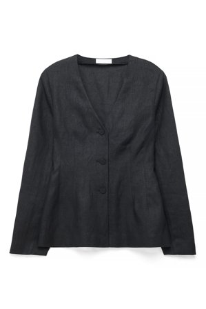 Premium Selection Sanduhr-Bluse aus Leinen - Blusen - Schwarz - EU 32