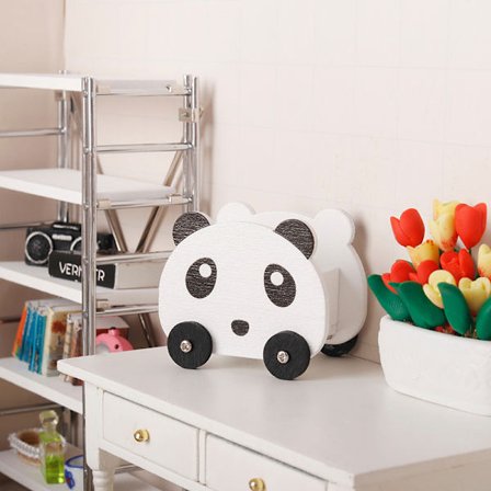 1:12 Dockhus Miniatyr Panda Trolley Giraffe förvaringskorg F