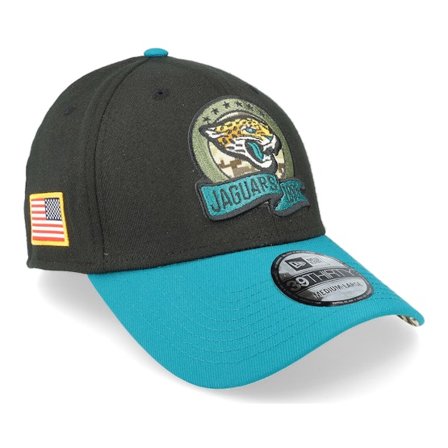 New Era - NFL Svart flexfit Caps - Jacksonville Jaguars M 39THIRTY NFL Salute To Service 22 Black/Teal Flexfit @ Hatstore
