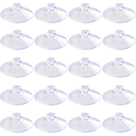 20-pack transparenta sugproppar 1,8 tum PVC-plast sugproppar utan krokar för heminredning