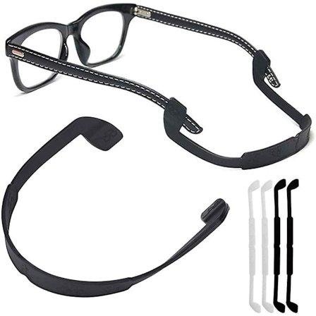 Silikone Brilleholder Brille Snore Sports Anti-slip Elastiske Briller Solbrille Snor Holder Til Mænd Kvinder Øjenbeskyttelse 4 stk./pakke Sort X 2, 