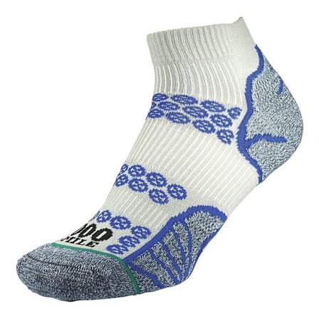 1000 Mile Mens Lite Recycled Ankle Socks M Silver/Royal Blue