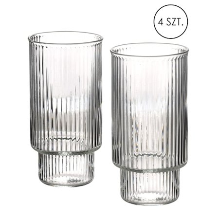 ELLA STRIPES 4-pak glas i borosilikatglas, 400 ml, elegant design