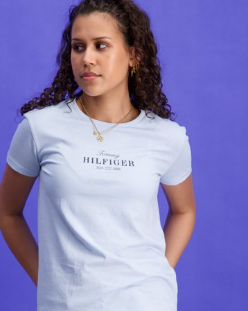 Tommy Hilfiger TOMMY SCRIPT TEE SS Blå T-skjorter Jente - Kids Brand Store