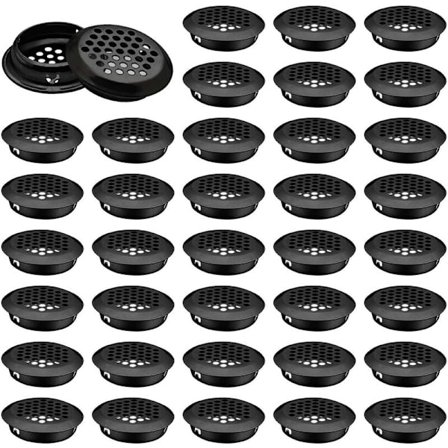 Ventilationsgitter, 50 stk. Serie 35 mm rustfrit stål rundt mesh hul cirkulært loftventil til skabsskuffe bogreol køkken