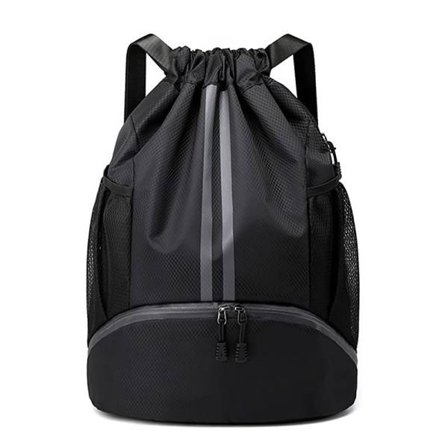 Gymbag Fotball Bag Ryggsekk med Snøring Justerbar Snøring Gym Bag Vanntett Sportsbag for Menn Kvinner Barn Ungdom