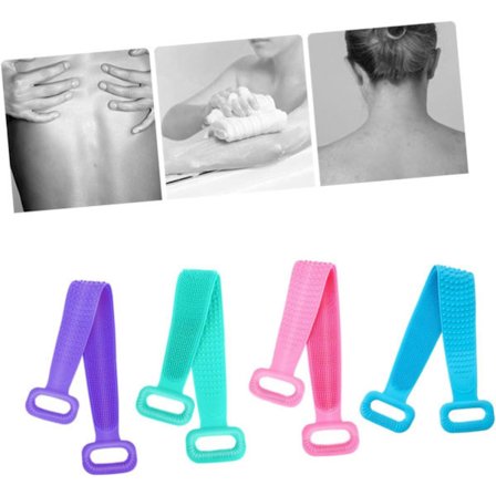 Bad- och massagehanddukar Badrumsborste Exfolierande gel för kvinnor Självrengörande badhandduk Lång Blå