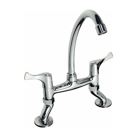 PHASAT Renaissance Retro Kjøkkenkran Blandebatteri To Håndtak Dekkmontert Messing Vask Blandebatteri Doble Håndtak Kjøkkenarmatur HN100