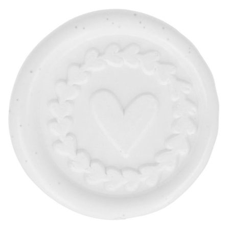 10 hvide voksforseglinger til stick Heart 25 mm