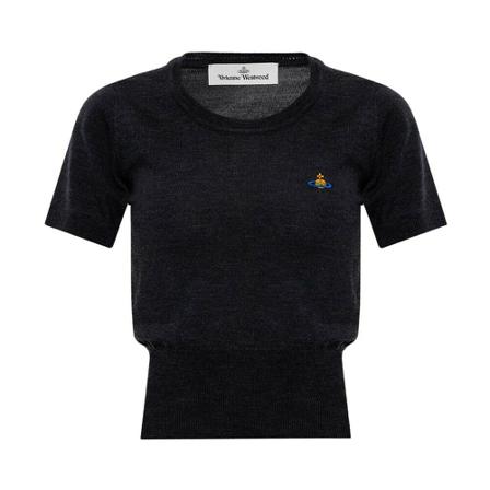 Vivienne Westwood Wool top with logo Grå, Dame