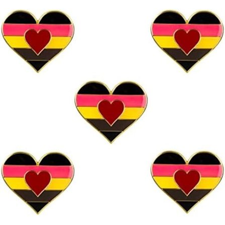 5-pak Bisexuel pride hjerteformede pins brocher flag badge bro