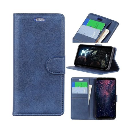 Huawei P30 Lite matt läderfodral - Blå