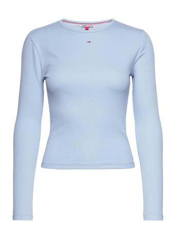 Tjw Bby Essential Rib Ls T-shirts & Tops Long-sleeved Blå Tommy Jeans*Betinget Tilbud