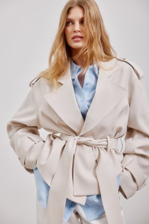 NA-KD Trench doux avec ceinture - Trenchcoats - Beige - EU 42