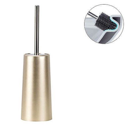 Toiletbørste + holder, toiletbørsteholder i rustfrit stål