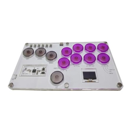 Hållbar Mekanisk Knappspelkontroll Fight Stick Passar för PC Arcade Keyboard Transparent grå pur