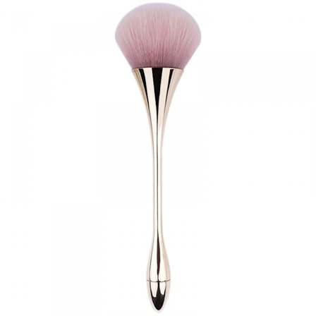 Stor puder mineralborste nagelkonst dammborste foundation makeup borste puderborste och rouge borste för daglig makeup (Rose Gold)