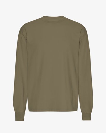 Oversized Organic LS T-Shirt - Dusty Olive 2XL