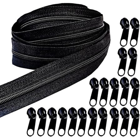 Lynlåse 10 Yards Nylon Spiral Lynlås Metervare Med 20 stk. Lynlås Slidere Og Lynlås Træk Lynlås Reparationssæt Til DIY Syning Skrædder Håndværk Tasker