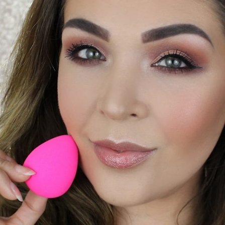 Torr och våt tumme-puderpuff Liten luftkudde-puderpuff Tumme - Roseröd (4 set)