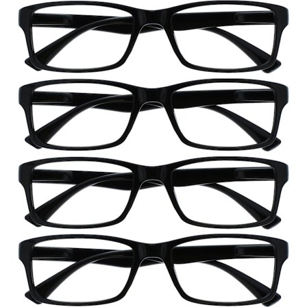 Company Mustat Lukulasit 4-pakkaus Designer-tyyli Miehet Naiset RRRR92-1 +1.00 Musta Musta Black