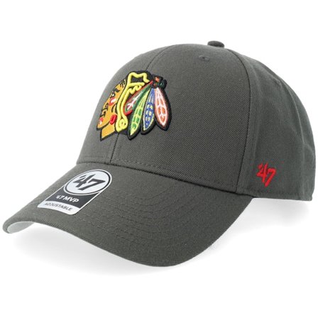 47 Brand - NHL Grå adjustable Caps - Chicago Blackhawks NHL MVP Charcoal Adjustable @ Hatstore