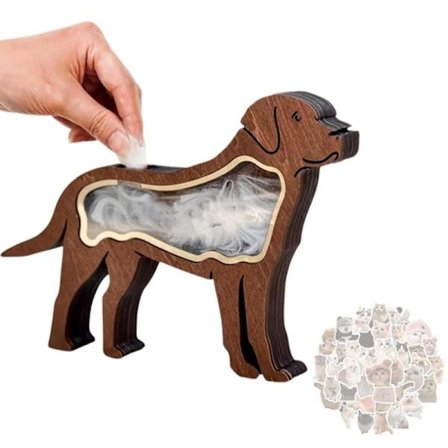 Minneboks for kjæledyrhår, minneboks for oppbevaring av kjæledyrhår, trehåndverksornamenter