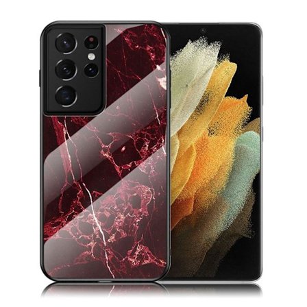 Fantasy Marble Samsung Galaxy S21 Ultra Deksel - Rød
