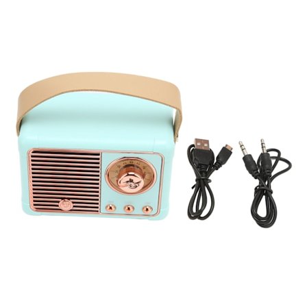Retro Bluetooth -kaiutin HiFi Stereo Nopea tiedonsiirto Alhainen virrankulutus Kannettava vintage-kaiutin kotiin ulkokäyttöön, sininen