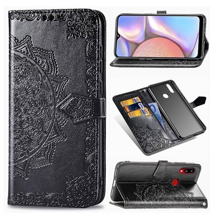 Mandala Samsung Galaxy A10s Flip kotelot - Musta