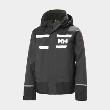Kurtka żeglarska Helly Hansen Salt Port 2.0, Ebony, dzieci i juniorzy, 164 cl (14 lat) - Jachtowa