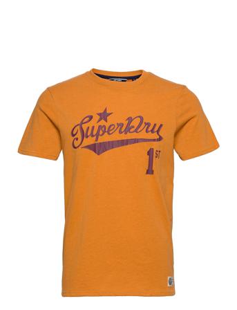 Vintage Script Style Coll Tee T-shirts Short-sleeved Oransje Superdry