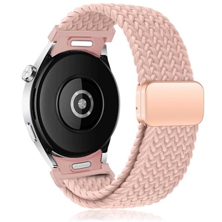 Flätat armband för Samsung Galaxy Watch 6 4 classic/5 Pro 45mm 47mm 43mm 44mm 40mm Magnetiskt armband utan mellanrum Galaxy watch 6 band rosa sand