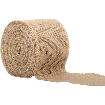 Juteband 8cm x 10m, Hessiantråd med tråd, Juteband för hantverk, bröllop, juldekoration 8cm