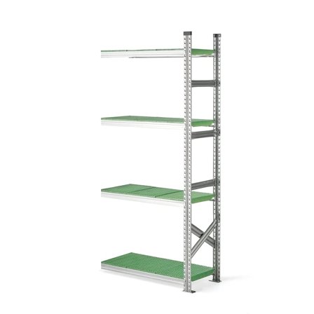 Fødevarereol TRANSFORM, påbygningssektion, 1972x900x400 mm, grønne hylder