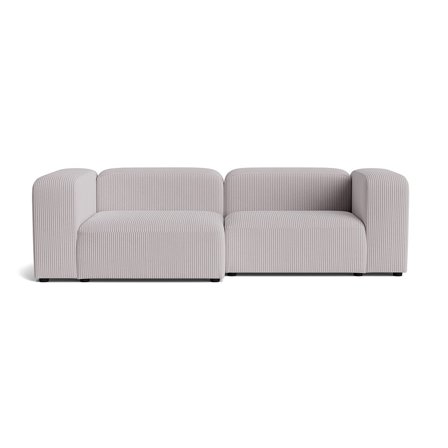 Milo Chaiselongue-Sofa, links | 260 cm in Lincoln Hellgrau, moderner Cord-Stoff, gemütliches Design für Wohnzimmer, hochwertige Polsterung