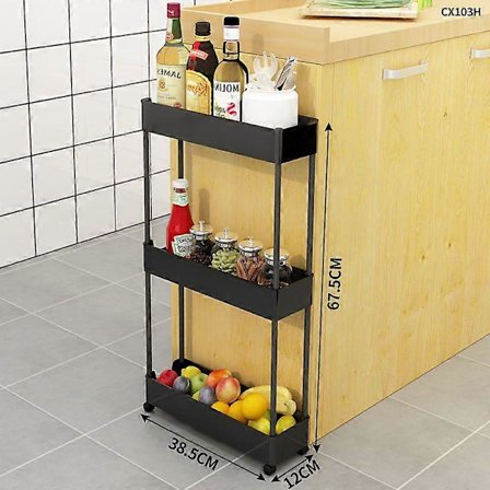 2/3/4 Vånings Slim Förvaringsvagn Kök Badrum Organizer Hylla Mobil Hylla Rullvagn med Hjul Flyttbart Glapp Förvaringsställ