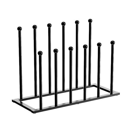 Frittstående Sko Stativ Svart Metall Støvelstativ, For Sovesal, Skap, Uteplass, For 6 Par