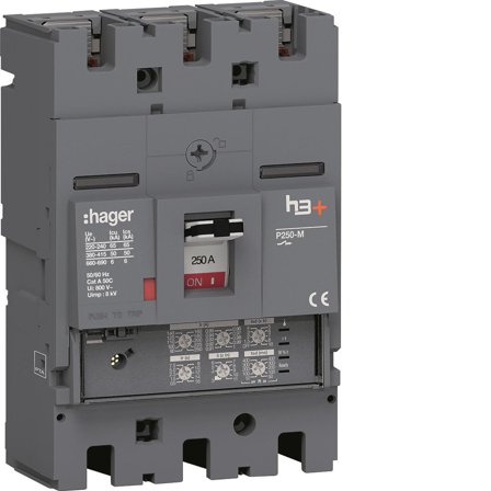 Hager HMT250JR Effektbrytare H3+LSI, 50kA, Elfördelning & strömförsörjning