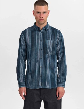 Anerkjendt Akleif Brushed Stripe - Navy - XL
