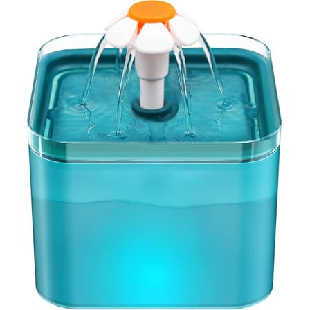 Aonboy kattfontän, ultratyst kattvattendispenser, kattvattendispenser med LED-ljus, 2l kattfontän, med aktivt kolfilter och vatten