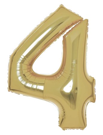 Number Foil 4 White Gold 86 Cm Gold IPK