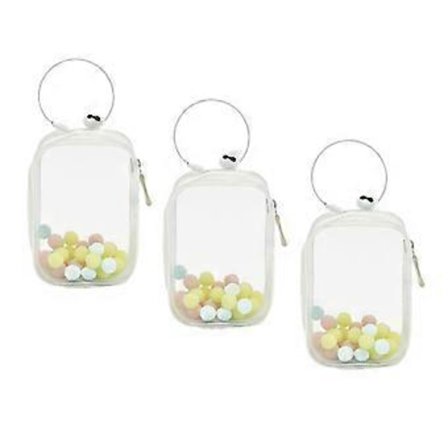 Genomskinlig Figur Display Väska med Plyschboll, Samlarobjekt Displayfodral för Figurer (Vit Fyrkant)