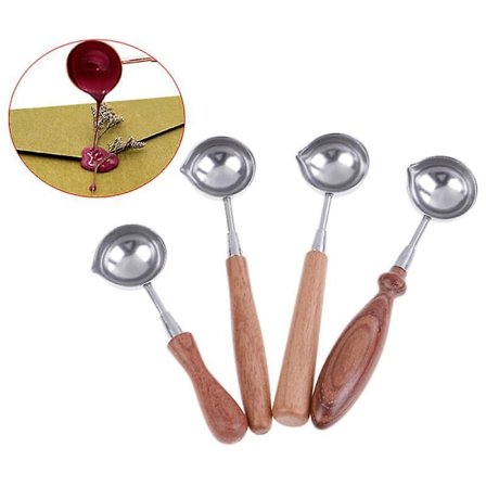 Sealing Wax Spoon Wax Melting Spoon Vintage Wood Handle Stamp Sealing Wax Spoon